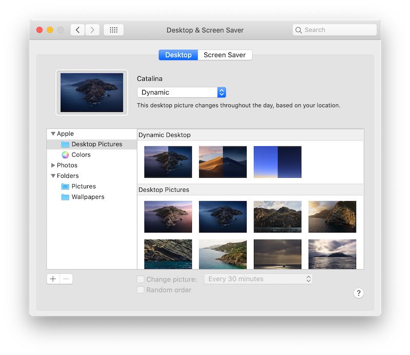 macOS Desktop Wallpaper System Preferences